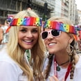 thumbnail image 4 of Paquete de 12 bandanas arcoíris Orgullo Gay LGBTQ Bandana Diadema Hippie Bandana Bufanda cuadrada para fiesta y uso diario, 4 of 5
