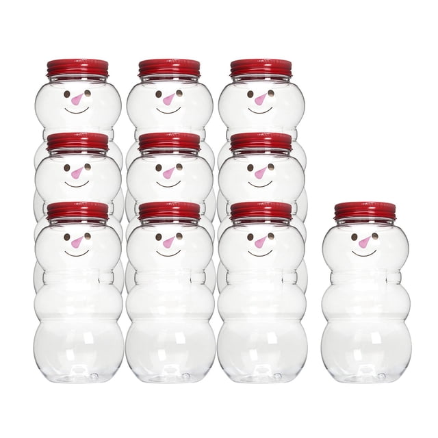 10x Bouteilles de Jus Snowman Ornement de Noël 500ml pour Vacances Randonnée Rouge