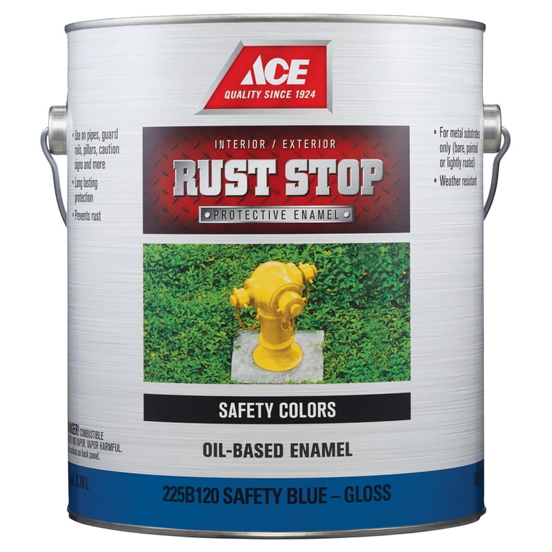 Ace Rust Stop Indoor And Outdoor Gloss Safety Blue Oil Based Enamel 