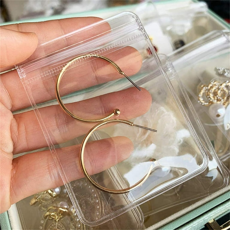 100 Pcs Clear Jewelry Bags Transparent Anti-tarnish Jewelry