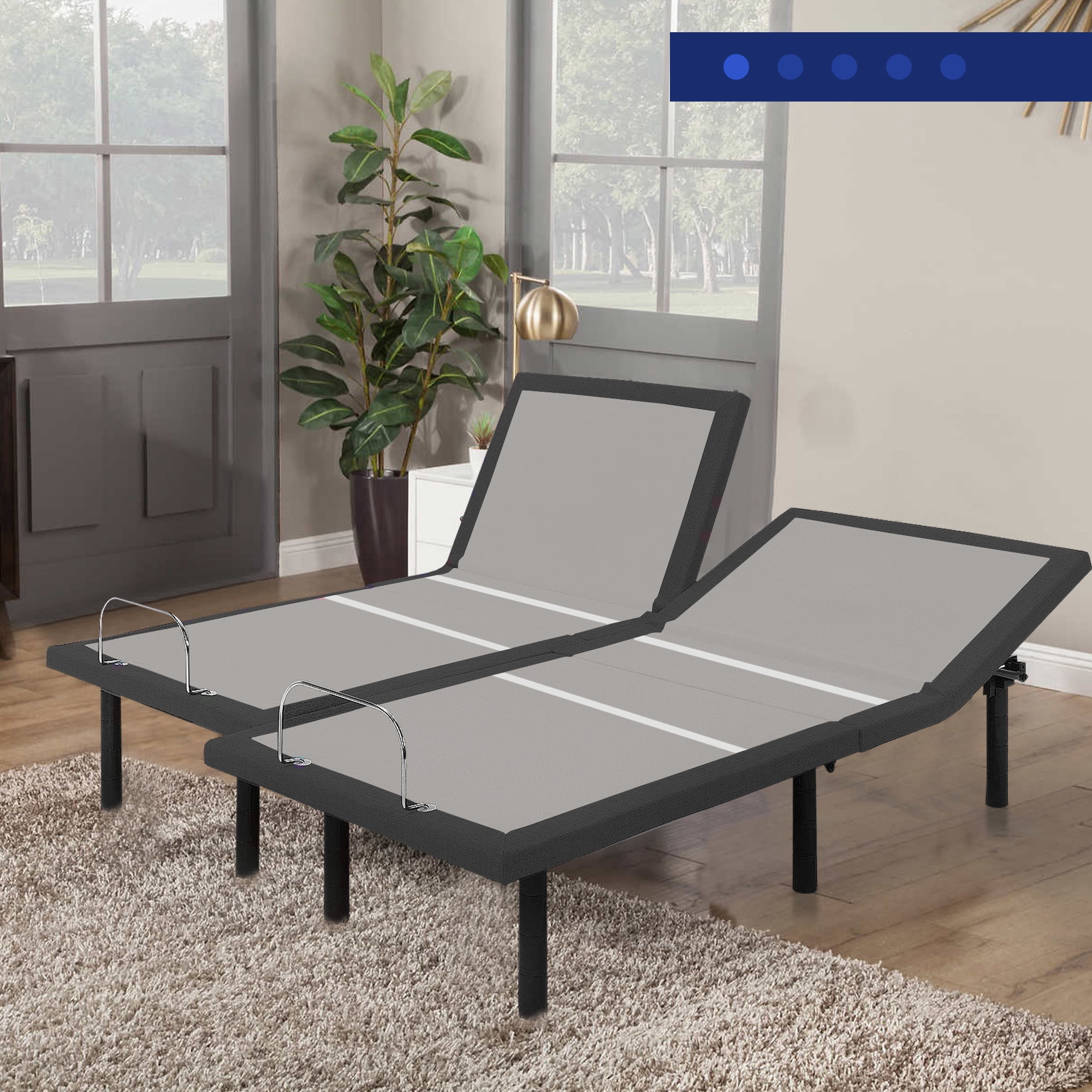 LEGGET, 2" Adjustable Bed Frame with Head Tilt, AntiSnore, Massage