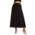 thumbnail image 1 of Gibobby faldas para mujer invierno Falda larga de media falda de color sólido ahuecada de cintura alta para mujer(Negro, M), 1 of 5