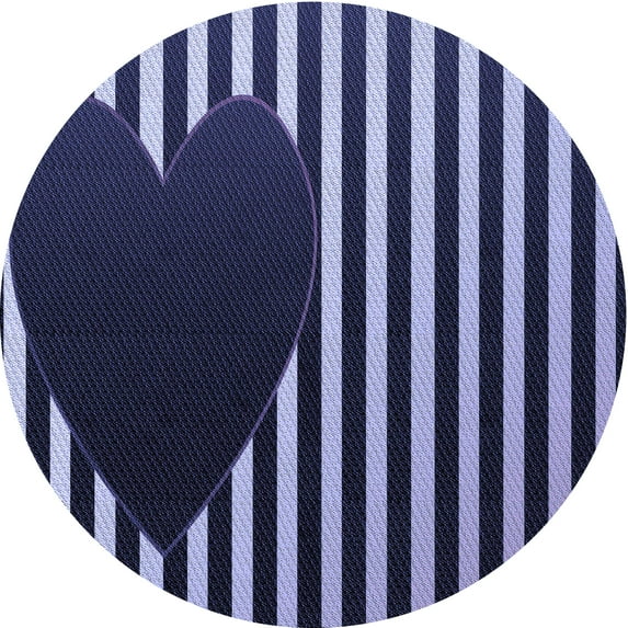 Ahgly Company Indoor Round Patterned Night Blue Area Rugs, 5' Round