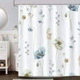 thumbnail image 2 of Watercolor Floral Shower Curtain for Bathroom Blue Beige Flower Modern Minimalist White Decorative Bath Curtain 72 x 72 Inch Polyester Fabric Waterproof Bathroom Curtain with 12 Hooks, 2 of 6