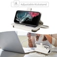 thumbnail image 5 of Furiet Wallet Case for Samsung Galaxy S22 Ultra 5G with Wrist Strap, Shoulder Strap, 9+ Card Slots Zipper Purse, Luxury PU Leather Stand Phone Cover for S22ultra 22S S 22 S22ultra5g 6.8 Women White, 5 of 9