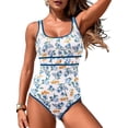 thumbnail image 3 of Women'S Color Block One-Piece Athletic Swimsuit Sports Tummy Control Cheeky Bathing Suits As Shown 1 M, 3 of 9