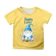 thumbnail image 2 of Girls Shirts Size 6 Cartoon Print Short Sleeve Blouse T-Shirt Soft Comfy Breathable Little Girls Tops,Yellow,150, 2 of 5