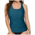 thumbnail image 4 of GEWSEY Women Tankini Top Only - High Neck Bathing Suit Tummy Control Swim Top 2025 Navy, L, 4 of 9
