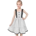 thumbnail image 2 of Girls Dress White Black Plaid 1950s Vintage Strap Sleeveless Casual 5 Years, 2 of 6