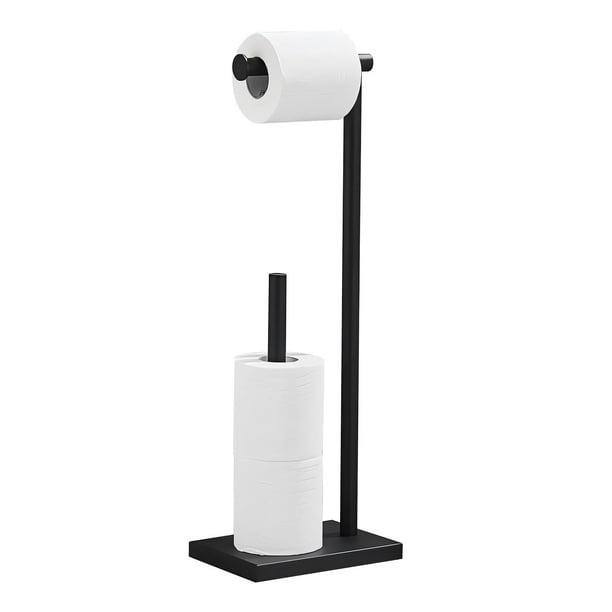 Porta Rollos Papel de baño,Soporte para higiénico de baño,Base Pesada,Acero Inoxidable, Capacidad para 4 Rollos de Papel tisú,Negro