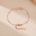 thumbnail image 3 of SKQIT Stainless Steel 18k Rose Gold Plated Heartbeat Love Cardiogram Adjustable Bracelet Jewelry for Women, 3 of 7
