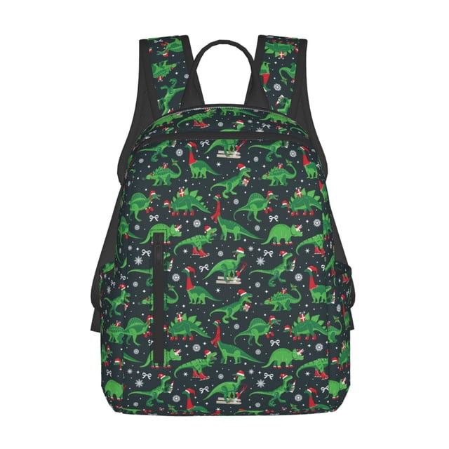 Disketp Dino Christmas Party Mochila Ligera e Impermeable, Mochila de Día Resistente para Viajes, Senderismo y Uso Diario para Hombre y Mujer