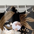 thumbnail image 6 of Extra Long Black Gold Floral Shower Curtain 72 x 84 Inch, Black Flowers Bathroom Shower Curtain, Fabric Waterproof Shower Curtain with 12 Hooks, 6 of 6