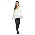 thumbnail image 5 of Blusa de punto diseño cruzado Roman Fashion /Juvenil, 6688 (Blanco) blanco M, 5 of 5