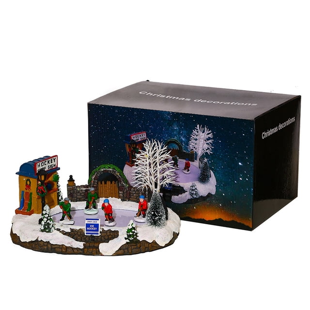 Casa iluminada navideña Hugtrwg con Música y Patinaje regalo Iluminado Navideño