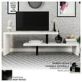 thumbnail image 3 of LeisureMod TV Stand with MDF Open Shelves and Powder-Coated Iron Legs for Modern Home, Living Room, Bedroom Orford Collection in White, 3 of 8