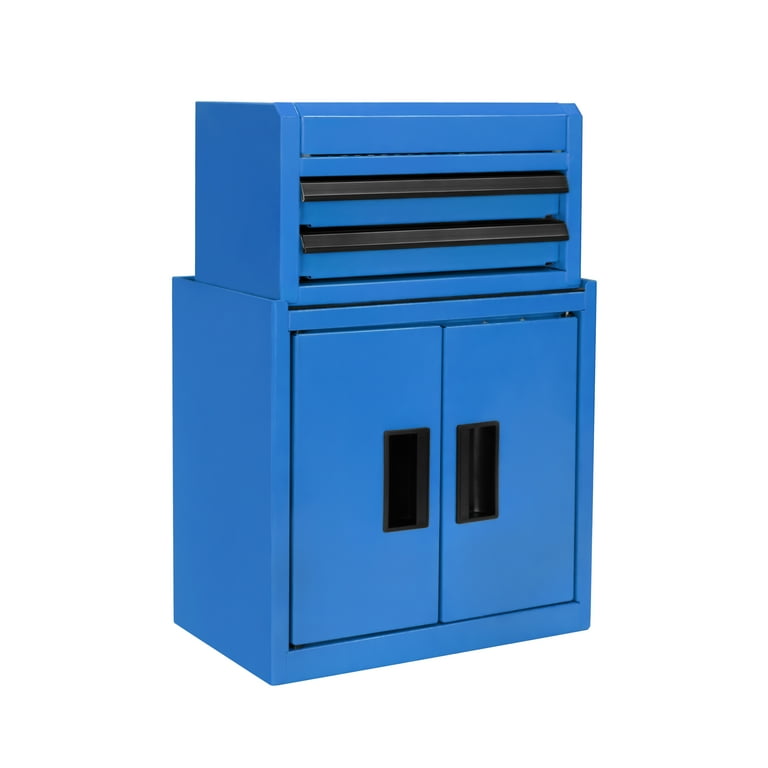 Hyper Tough Mini Tool Cabinet, 11.6-inch Blue Steel Storage with