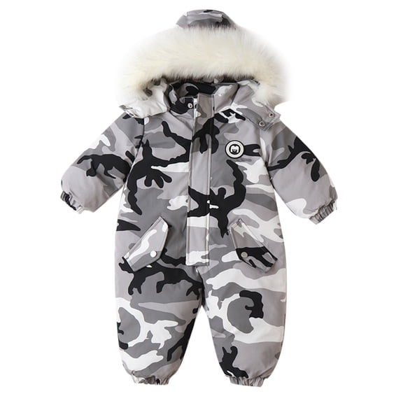 Mercatoo Infant Boys Girls Winter Thicken Coat Camouflage Hooded Jacket Snowsuit Toddler Windproof Warm Jumpsuit Little Boys Snow