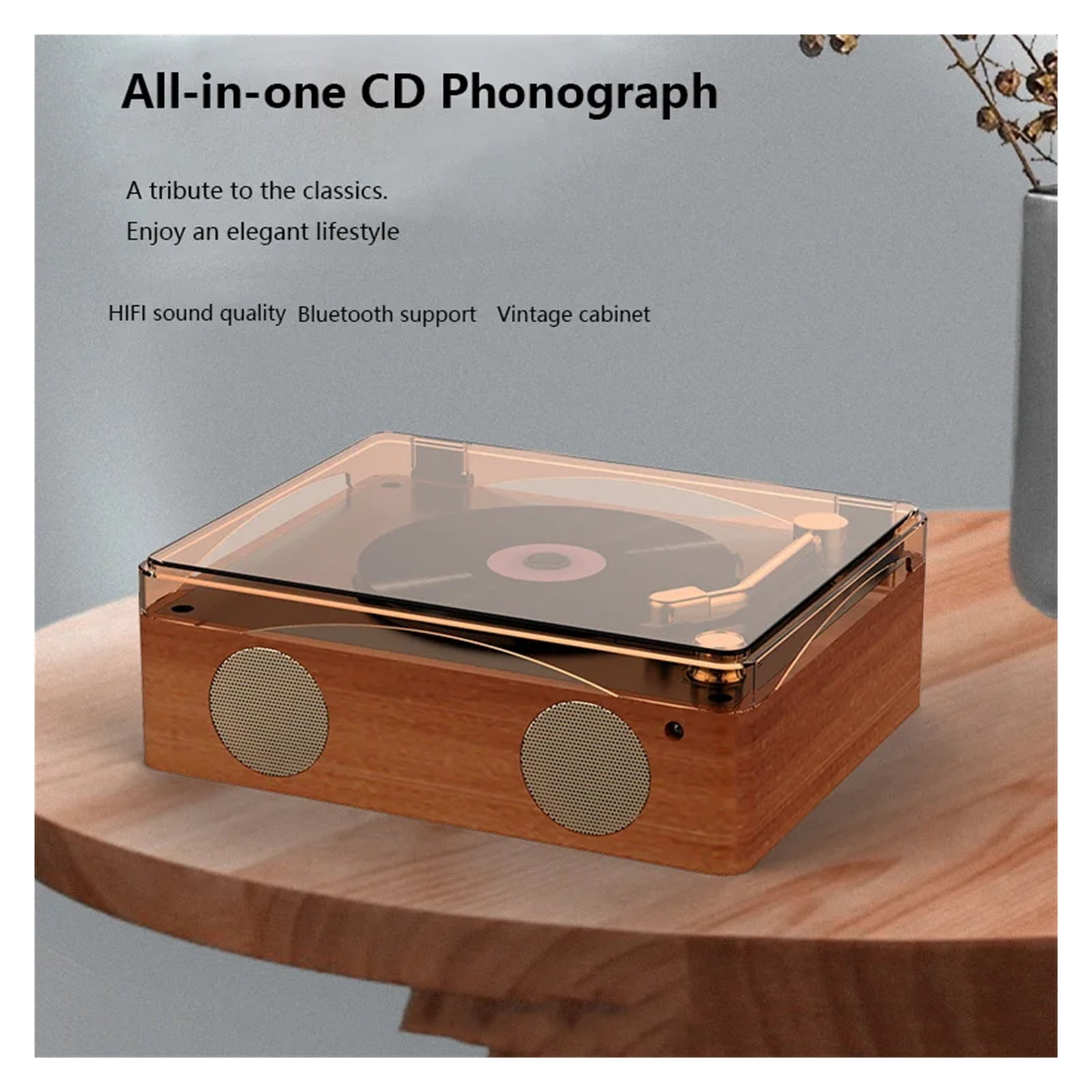 CD Player Bluetooth 5.0Built-In Speaker HIFI Portable Music PlayerBuilt-In SpeakerHigh-Capacity ,Multi-Functional