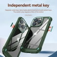 thumbnail image 5 of SaniMore Magnetic Transparent Case for iPhone 14 Pro Max with Wireless Charging, PC & Liquid TPU Cover with Independent Mental Key Armor Goggles Protective Lens Shockproof Protective Shell, Armygreen, 5 of 8