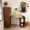 Walnut + MDF, variant on Stretchable Desk with Storage Shelves and Mobile Wheels, Expandable Folding Office Desk and Storage Cabinet for Small Space Apartments, Burlywood