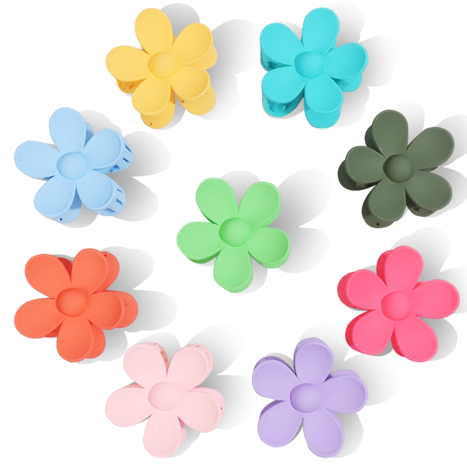 Flower Hair Clips 9PCS Hair Claw Clips \u2013 Large Hair Jaw Clips For  Women Thick Hair, Non Slip Cute Hair Catch Barrettes Jaw Clamps for Girls  Headwear, 9 Colors (Multicolour-9Pcs) 