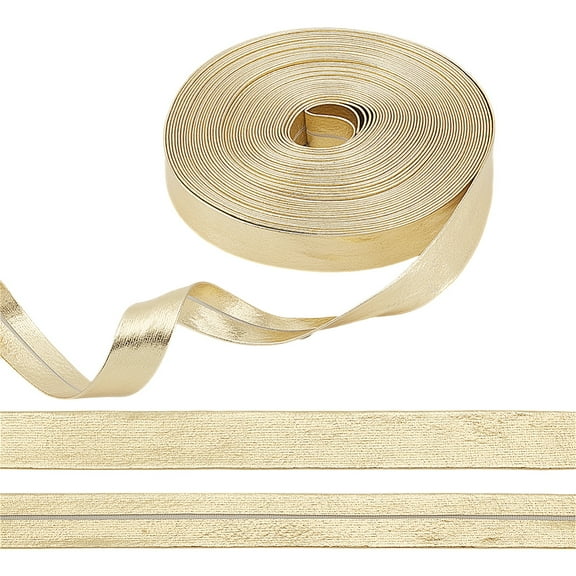 9.144M PU Leather Ribbon Gold 5/8 inch(15mm)