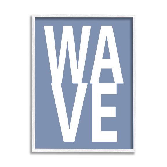 Stupell Industries Nautical Wave Text Nature Painting White Framed Art Print Wall Art, 11 x 14