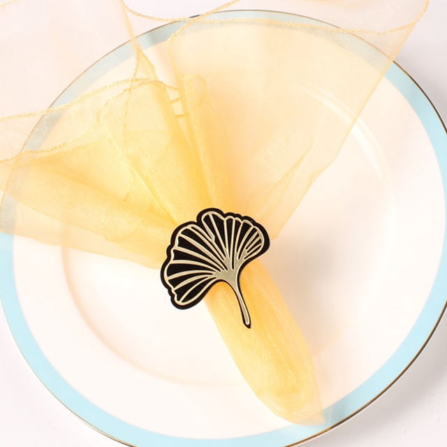 KAKOWELY 4Ud Servilletas Decorativos Dorados Para Fiesta Con Forma De Hoja Ginkgo