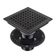 thumbnail image 1 of Drain de Douche Carré en Acier Inoxydable 304 4 Pouces 6 Pouces avec Bride Noir, 1 of 10