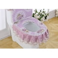 thumbnail image 3 of 3PCS Pleuche Embroidery Lace Toilet Mat Toilet Seat Cover/Lid Cover/Tank Cover Set, 3 of 5