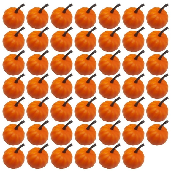 48Pcs Tiny Artificial Pumpkins 25mm Miniature Pumpkins Fall Festival Decorations for Wedding Thanksgiving Table Display