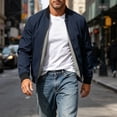 thumbnail image 4 of Guluxicc Bomber Jackets for Men Full Zipper Long Sleeve Business Casual Jackets for Everyday Work Wear Spring Summer Casual Jackets, 4 of 9
