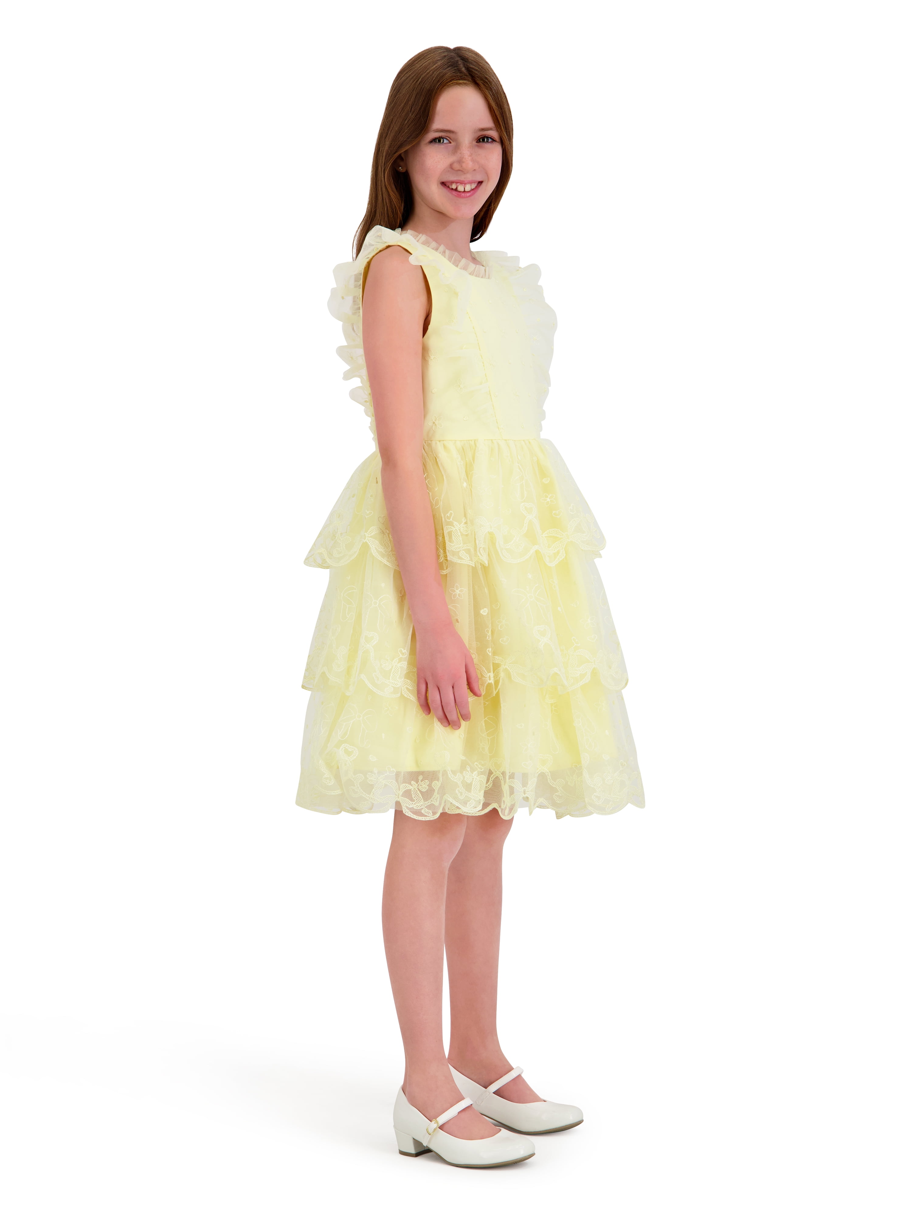 Kensie Girl Sleeveless Embroidered Tiered Scallop Dress, Sizes 4-16