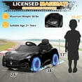 thumbnail image 2 of UBesGoo 12V Licensed Maserati Kids Ride-On Car w/ Remote Control, 3 Speeds, LED Headlights - Black, 2 of 8