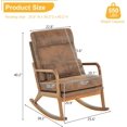 thumbnail image 2 of Nursery Rocking Chair Removable Glider Rocker High Backrest Rocking Armchair Mid-Century Accent Chair with Lumber Pillow for Bedroom, Living Room, Nursery, Orange, 2 of 9