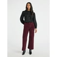 thumbnail image 2 of Time and Tru Women's Velvet Wide Leg Pants, 32" Inseam, Size 0-20, 2 of 6