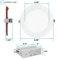 thumbnail image 7 of Luxrite 6-Pack 6 Inch Ultra Thin LED Fire Rated Recessed Lights, 5CCT, 1100 Lumens, Dimmable, IC Rated, Wet Rated, ETL, 7 of 7