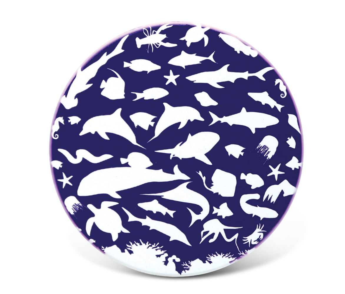 CoTa Global Blue & White Marine Life Ceramic Coaster 4 Inch Intricate & Meticulous Detailing Art Handcrafted Decorative Novelty Glassware Board Plate Coasters Nautical Themed Home & Kitchen Accessory