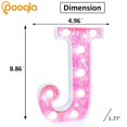 thumbnail image 4 of Carpa LED Pooqla con forma de letra para marquesina, color rosa claro, funciona con pilas, 4 of 6