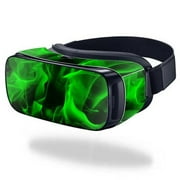 MightySkins SAGEVR-Green Flames Skin for Samsung Gear VR Original Cover Wrap Sticker - Green Flames