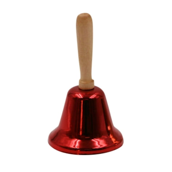 Red Classic Metal Christmas Hand Bell Rattle Ergonomic Handle Festive Party Celebrate Ornament 4.72×2.48 Inches Red Color Metal Material