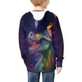 thumbnail image 4 of Uourmeti Galaxy Colorful Dinosaur Teens Casual Zip Up Hoodie Long Sleeve Soft with Pockets Comfy Trendy Top for Daily Use Size 12-14, 4 of 6
