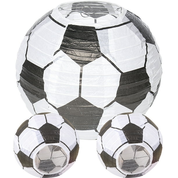 3pcs Craft Football Lantern Paper Creative Paper Lantern Hommald Football Lantern Decoración de la fiesta de la linterna