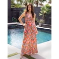 thumbnail image 2 of Womens Paisley Print V-Neck Maxi Dress, 2 of 5