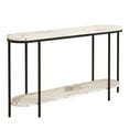thumbnail image 3 of Ktaxon Entryway Table 2 Tier for Entrance, Sofa Coffee Desk Home Furniture with Storage Shelves, Metal Artificial Marble Black & White, 3 of 11