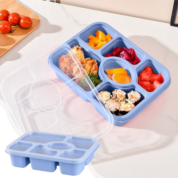 XYRSRUW Six Compartment Lunch Box, Multi-Section Snack Container with Lid, Food Storage Box for Meal Prep, Divided Lunch Container for Fruits and Snacks