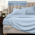 thumbnail image 4 of Superior 1000 Thread Count Egyptian Cotton Sheet Set, Deep Pocket Bed Sheets, Full, Light Blue, 4 of 12