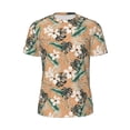 thumbnail image 5 of Wukai Tropical Leaves Flower Print Men's Short-Sleeved Mesh T-Shirt,Quick-Dry Short Sleeve Workout T-Shirt-X-Large, 5 of 8