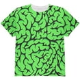 thumbnail image 1 of Halloween Green Zombie Brains Costume All Over Youth T Shirt Multi YXL, 1 of 2